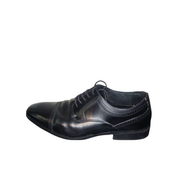 Stacy Adams Oxford Shoes Men Sz 10 black waltham Lace‎ Up Leather Low Heel - Picture 1 of 5